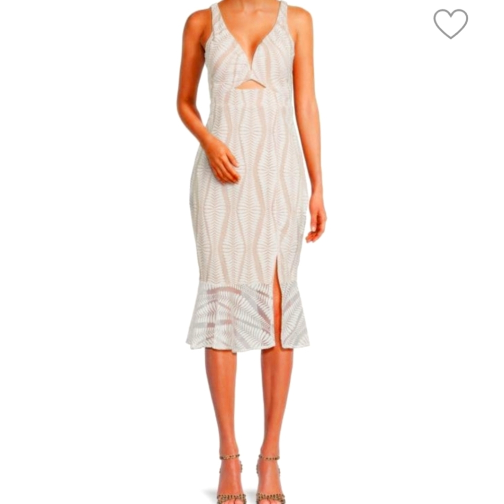 GUESSLeaf Cutout Midi Sheath Dress